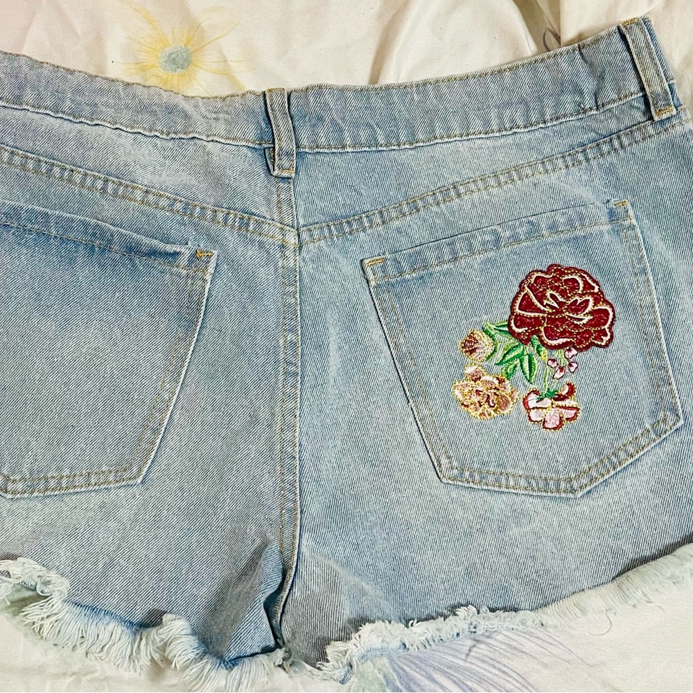 Embroidered Denim Women Shorts